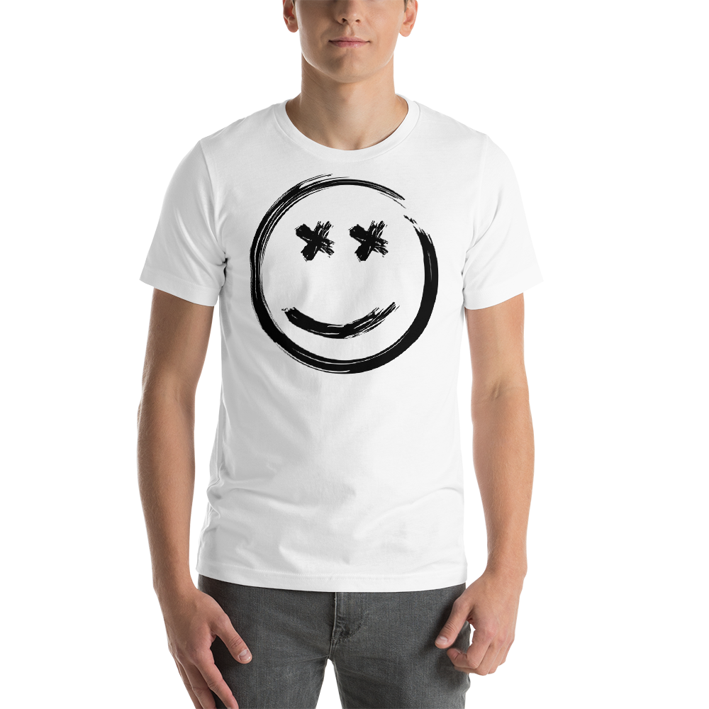 Smile-Yellow-Black_mockup_Front_Mens_White