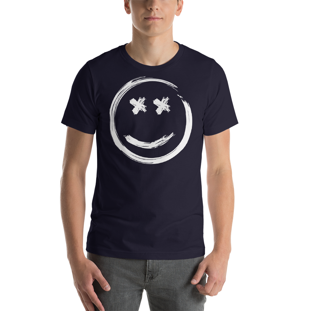 Smile-Yellow-White_mockup_Front_Mens_Navy Smile-Yellow-White_mockup_Front_Mens_Navy